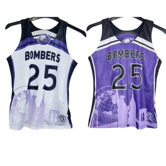 Women Lacrosse Jersey Tank Top M Purple White Reversible Bomber - Picture 1 of 16